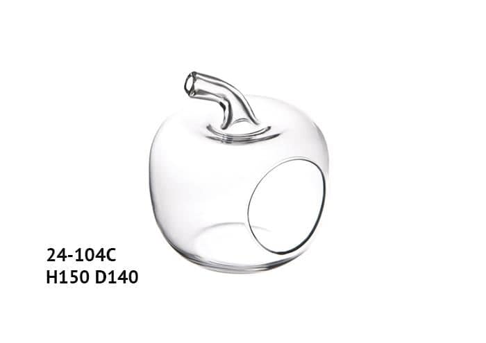 Vaso vetro a forma di mela alta cm 15