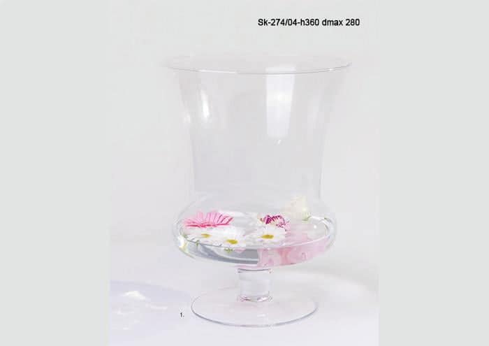 Coppa svasata in vetro per fioristi altezza 36 diametro 28
