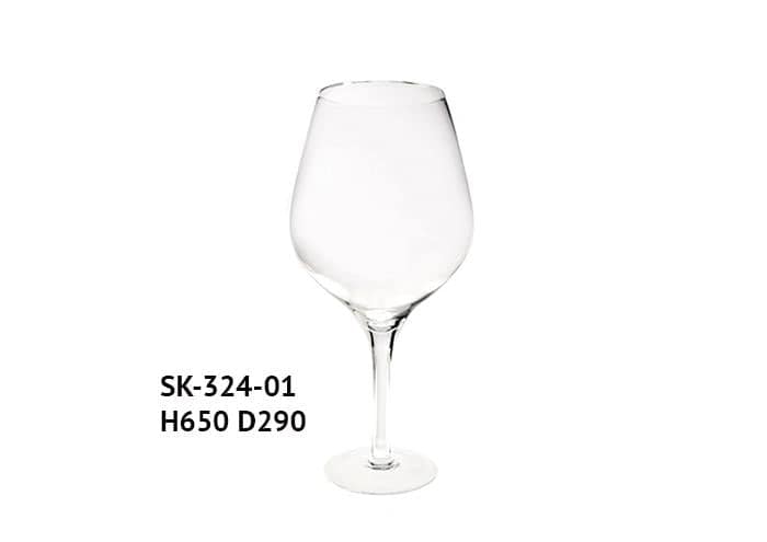 Coppa vetro grande stile bordeaux h 65 cm