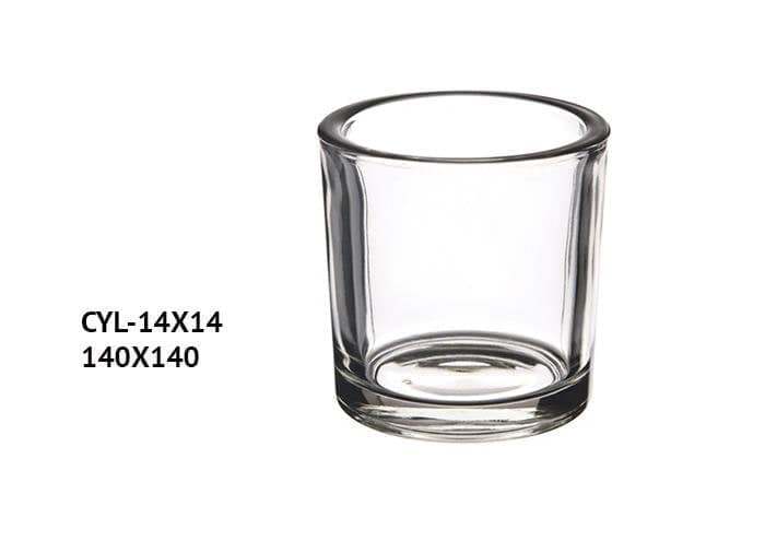 Cilindro di vetro spesso diametro 14 altezza 14 cm