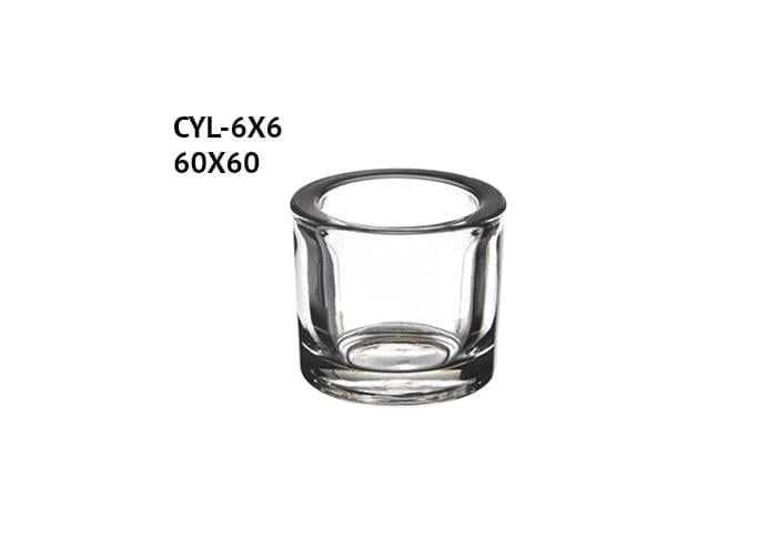 Cilindro di vetro spesso diametro 6 altezza 6 cm