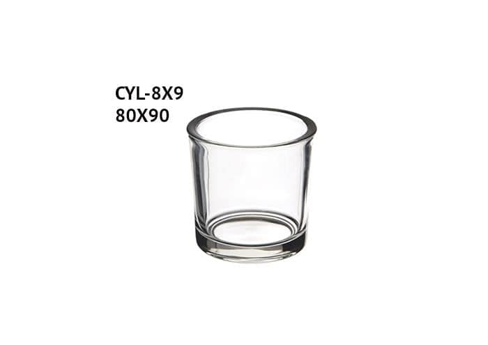 Cilindro di vetro spesso diametro 8 altezza 9 cm