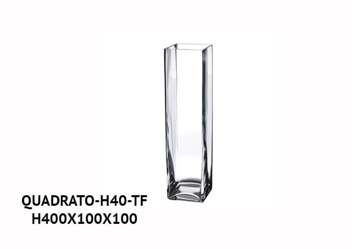 Vaso quadrato in vetro spesso taglio freddo cm 10x10 h40 Vasi vetro.