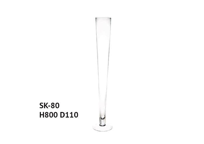 Vaso conico con piede alto 80 cm