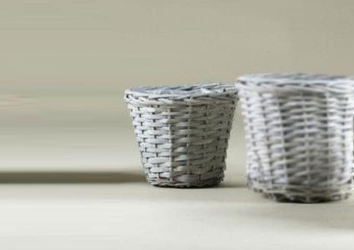 Immagine ecommerce Cesto in vimini grigio per piante vaso 20 cm