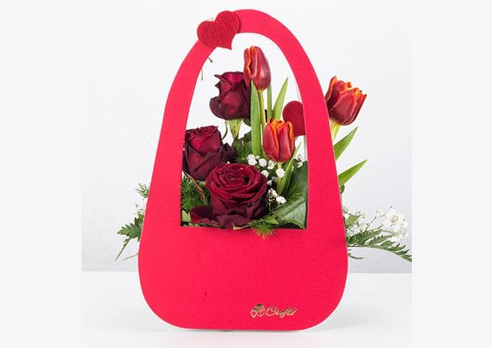 Longy Bag middle confezione regalo per fiori (Rosso appassionato)