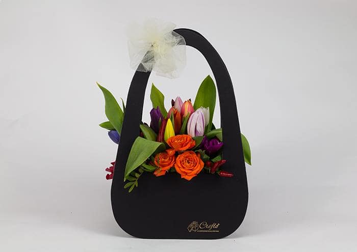Longy Bag middle confezione regalo per fiori in scatola nero