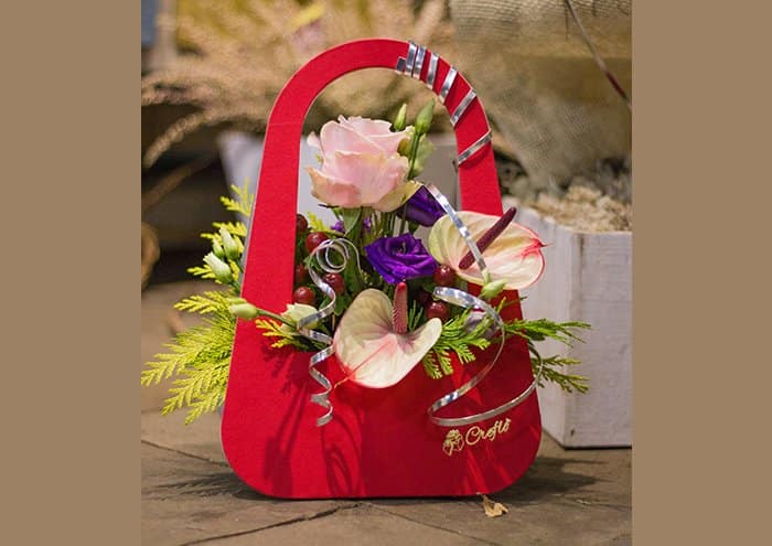 Longy Bag small confezione regalo per fiori (Rosso appassionato)