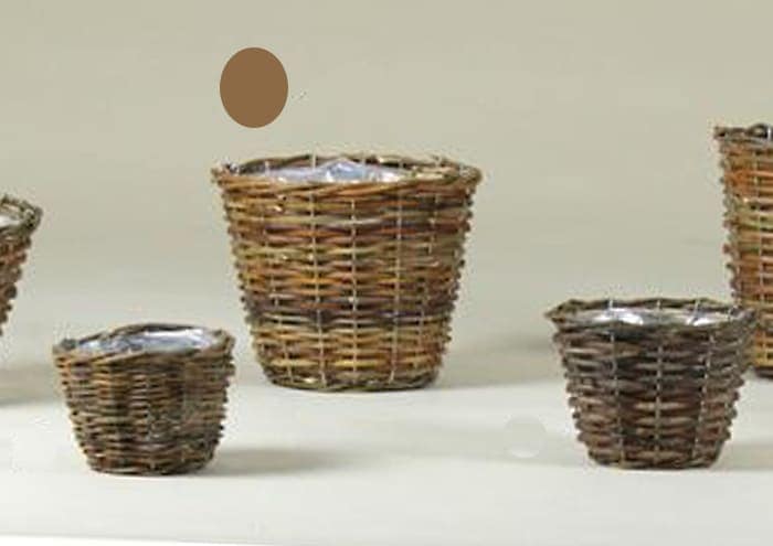 Cachepot in vimini grezzo con manici cm 20 h16 immagine prodotto