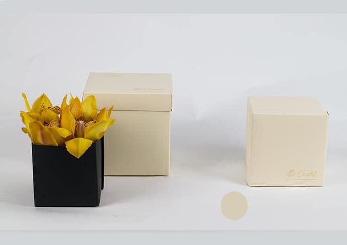 Scatole per fiori a forma di cubo cm 10 avorio