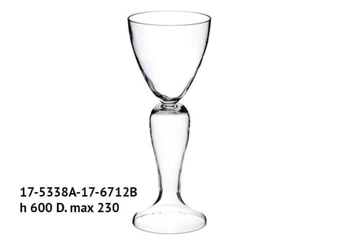Calice vetro grande con gambo cavo altezza 60 cm - Alzate vetro