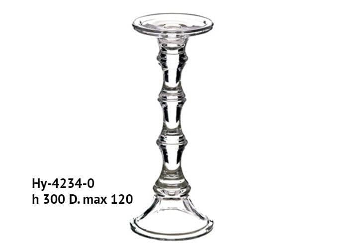 Candelabro vetro gambo lavorato altezza 30 cm
