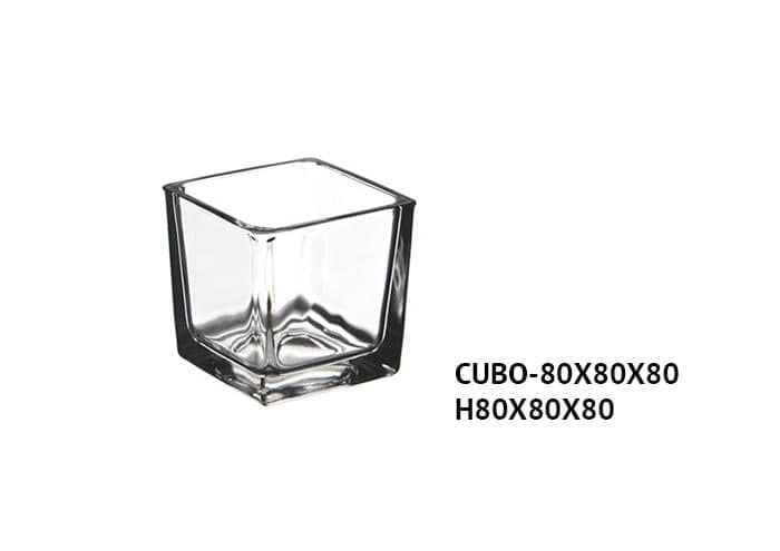 Cubo di vetro con fondo spesso cm 8