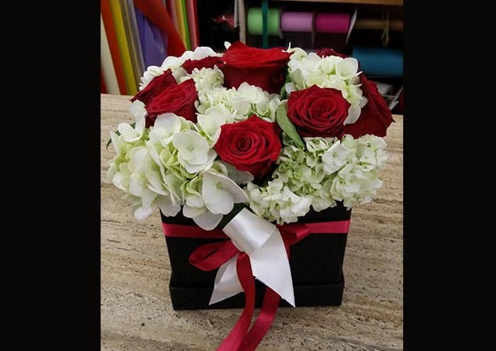 Cubeflo Prestige small scatola per fiori fatta a mano colore nero