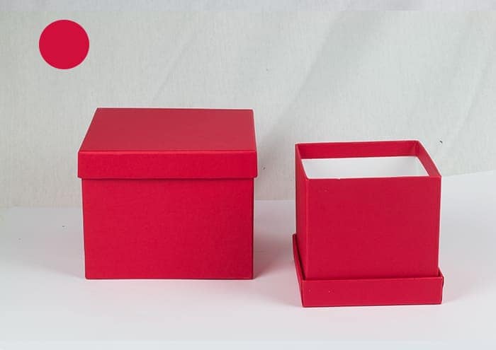 IMMAGINE ECOMMERCE Cubeflò Prestige middle scatola per fiori fatta a mano cm 20 rosso