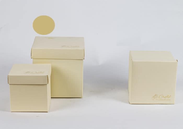 Scatole per fiori a forma di cubo cm 14 avorio