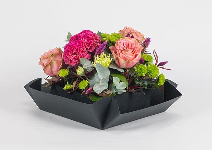 Surprise Box middle confezione regalo per fiori in scatola forma quadrata cm 20 nero 3