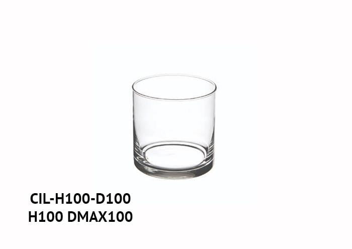 Cilindro in vetro fondo spesso diametro 10 altezza 10 cm