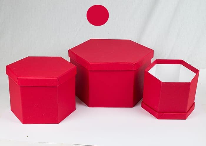 immagine ecommerce Geometryflò maxy scatola per fiori esagonale fatta a mano cm 28 ROSSO