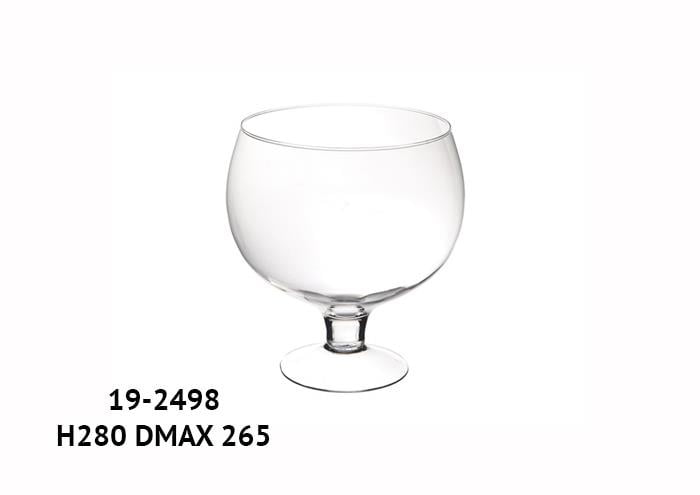 Coppa vetro grande con bocca larga diametro 26 alto 28 cm