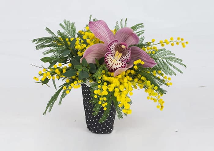 Conetti rivestiti in stoffa per composizioni floreali pois