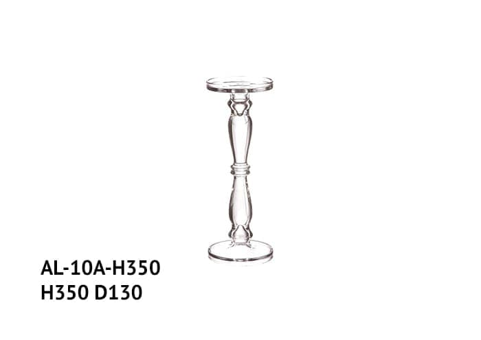 Portacandele vetro una fiamma design simmetrico alto 35 cm