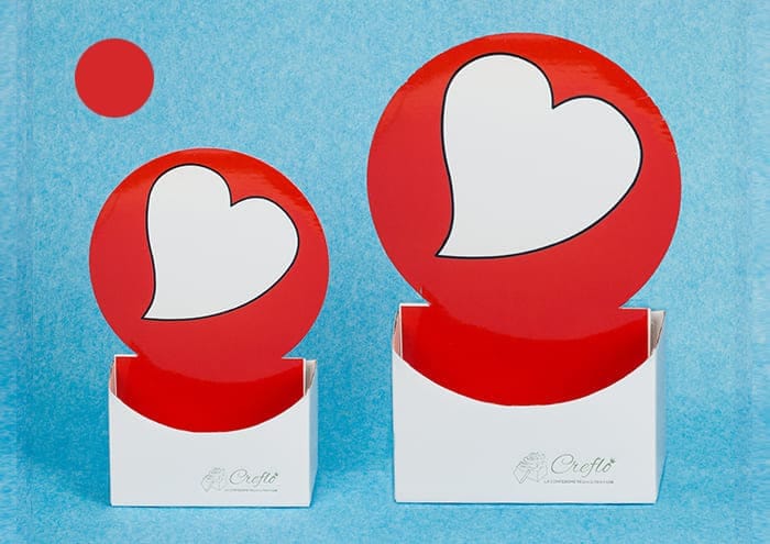 Scatole personalizzate con sticker Emojiflò Cuore bianco inclinato - per fiori