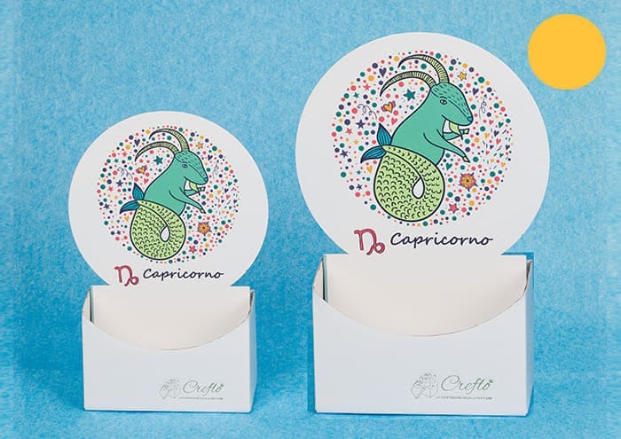 Scatole personalizzate con sticker colorati segno Capricorno - Creflò Symbol - medio