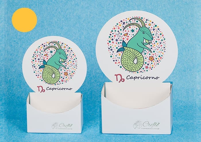 Scatole personalizzate con sticker colorati segno Capricorno - Creflò Symbol - piccolo