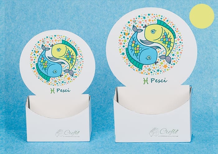 Scatole personalizzate con sticker colorati segno Pesci - Creflò Symbol - medio