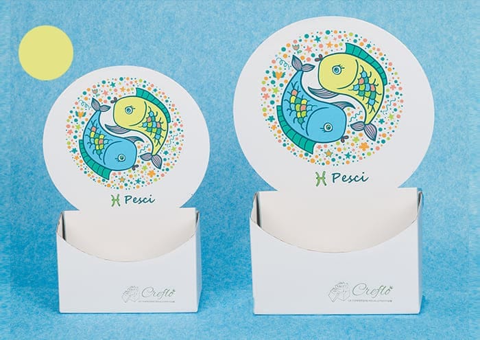 Scatole personalizzate con sticker colorati segno Pesci - Creflò Symbol - piccolo