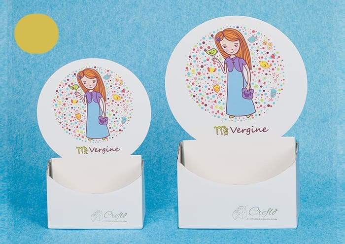 Scatole personalizzate con sticker colorati segno Vergine - Creflò Symbol - piccolo