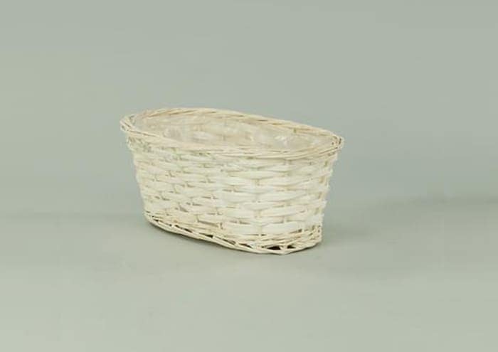 Immagine e-commerce Cesti in vimini ovali colore bianco per 2 vaso 10 cm