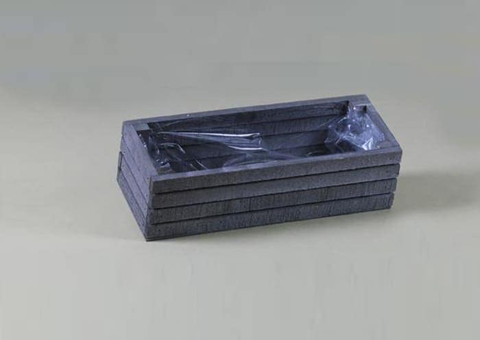 immagine ecommerce Cassette in legno grigie doghe strette x3 piante vaso 10 cm