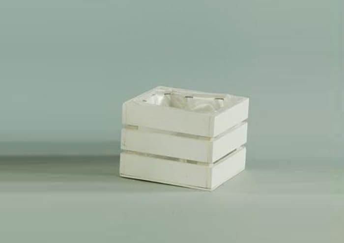 Immagine e commerce Cassette di legno bianche doghe larghe per piante vaso 10 cm