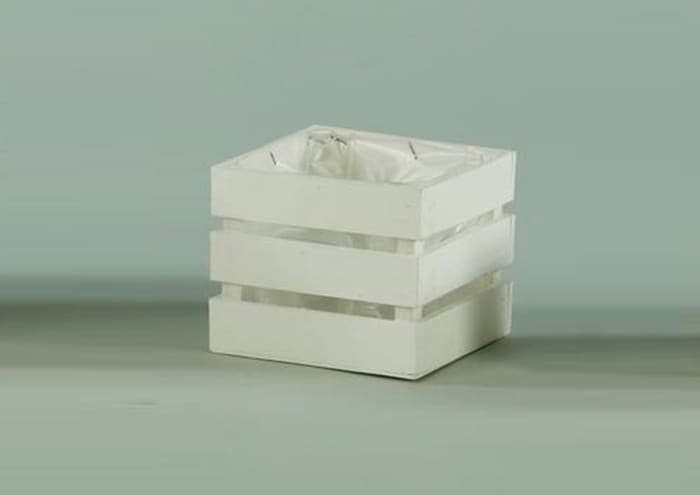 Immagine e commerce Cassette di legno bianche doghe larghe per piante vaso 12 cm