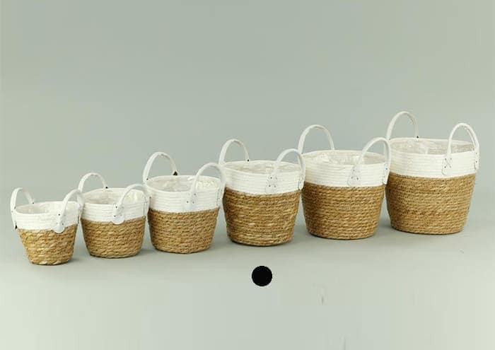 Immagine-e-commerce-Portavaso in vimini bianco e corda naturale diametro 19