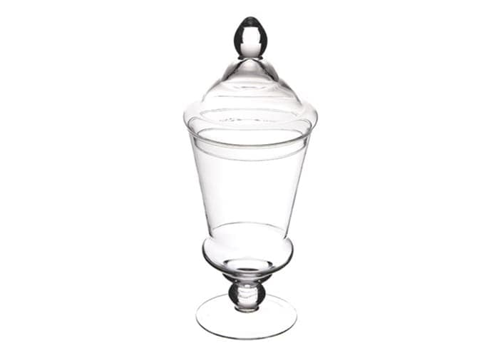 Immagine e commerce Bomboniera in vetro sagomata con coperchio alta 31 cm