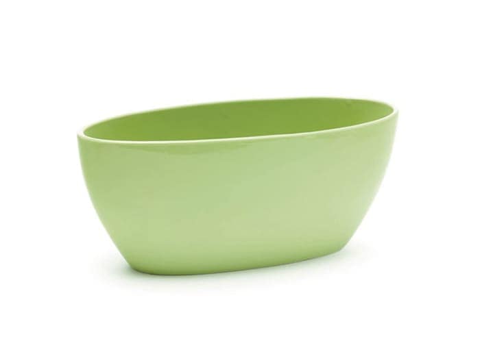 Immagine e-commerce OVALE CERAMICA PER 2 VASI cm 14 MISURE 34,5X14 H 15 CM COLORE VERDE MELA