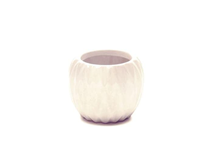 Immagine e-commerce Vaso per orchidee forma sfera con motivi geometrici cm 14 bianco