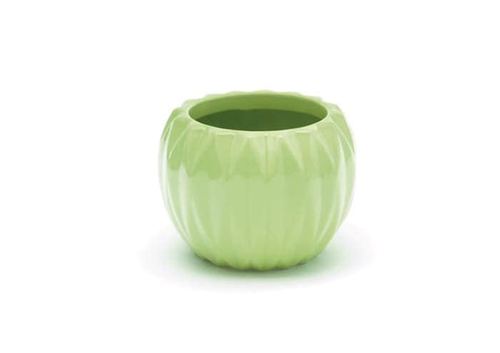 Immagine e-commerce Portavaso ceramica sferico con decori geometrici cm 17 h13 verde mela