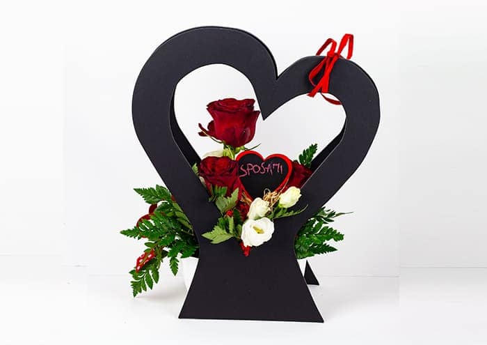 immagine ecommerce Cuore bag Media Flower bag a forma di cuore nero