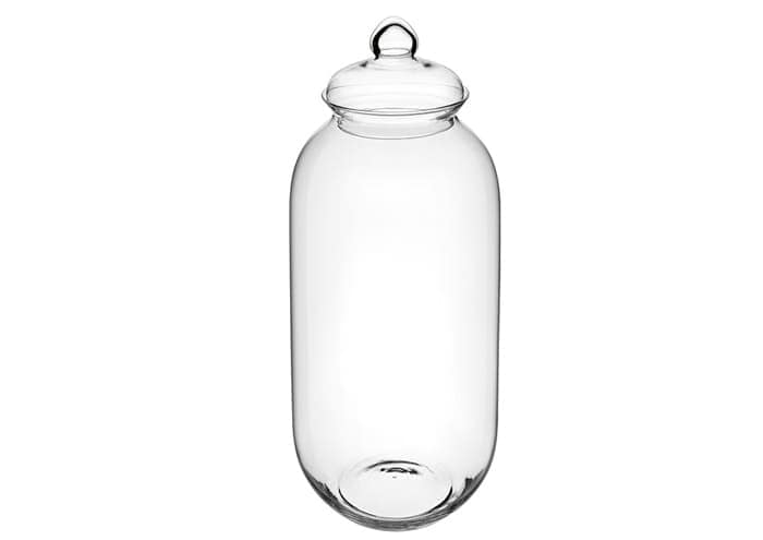 Immagine e commerce Bomboniera vetro ovale collo stretto con coperchio cm 42