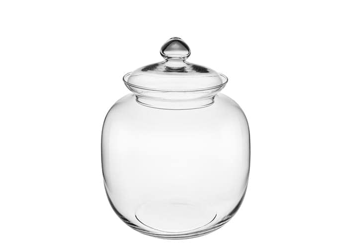 Immagine e commerce Bomboniera vetro sferica orlo aperto con coperchio cm 25