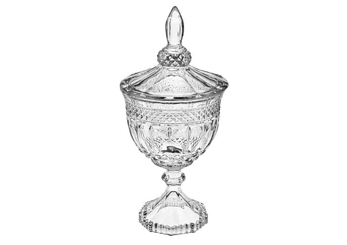 Immagine e commerce Coppa vetro stile con coperchio alta 25 cm - Stile boemia