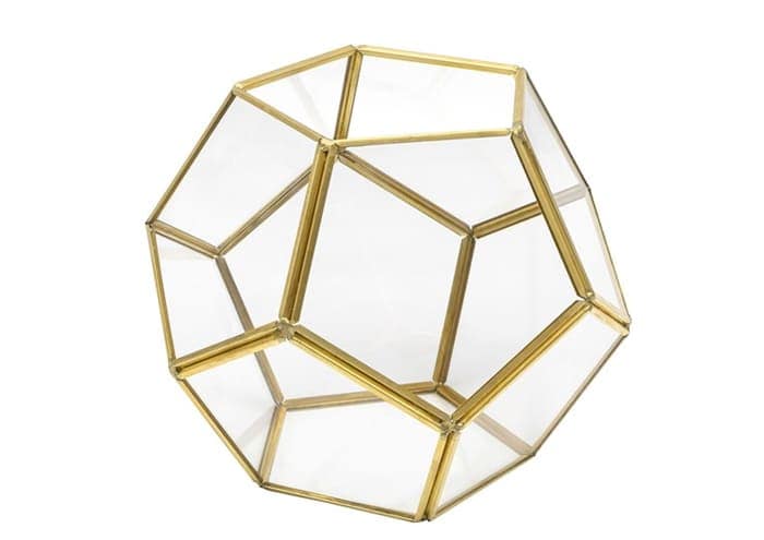 Immagine e commerce Terrario piante vetro metallo a tasselli pentagonali diam 17 cm