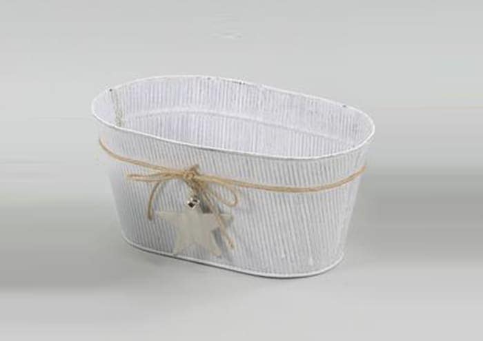 Immagine e commerce Vaso latta ovale con cordoncino e stella cm 34x20 h16