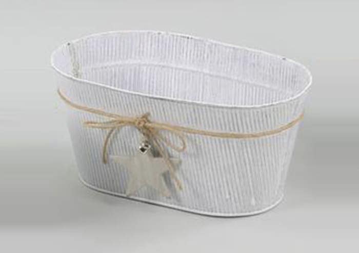 Immagine e commerce Vaso latta ovale con cordoncino e stella cm 34x20 h16