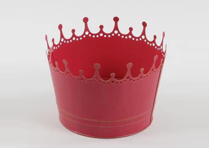 Immagine e commerce Ciotola tonda latta rossa decoro corona diametra 20 cm