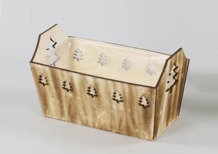 Immagine e commerce Cassetta legno savasata con sagoma campanelle cm 30x16 h14